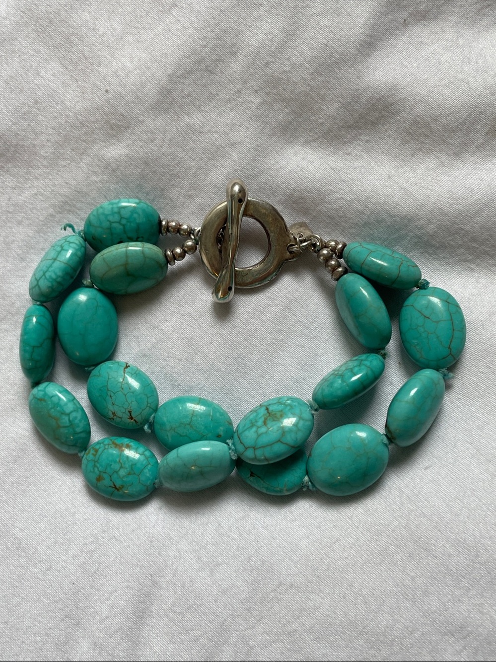 ATI blue turquoise sterling silver bracelet